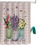Shower Curtain, Vase Tulip Lavender Florals Buffalo Plaids Washable Shower Curtain with Hooks Bath Decor Fabric Shower Curtains for Bathroom, Hotel, Stalls, Bathtubs, 72x72 in view 1