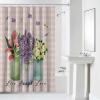 Shower Curtain, Vase Tulip Lavender Florals Buffalo Plaids Washable Shower Curtain with Hooks Bath Decor Fabric Shower Curtains for Bathroom, Hotel, Stalls, Bathtubs, 72x72 in view 2