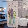Shower Curtain, Vase Tulip Lavender Florals Buffalo Plaids Washable Shower Curtain with Hooks Bath Decor Fabric Shower Curtains for Bathroom, Hotel, Stalls, Bathtubs, 72x72 in view 4