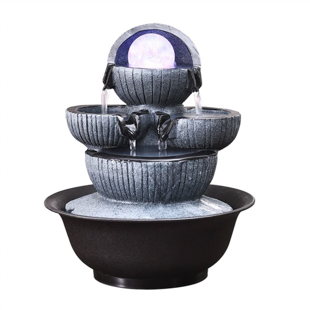 DYPASA Tabletop Fountain Stacking Creative Modeling Simple Indoor Running Water Desktop Fountain Decoration Feng Shui Ball Office Decorations Water Fountain Decor