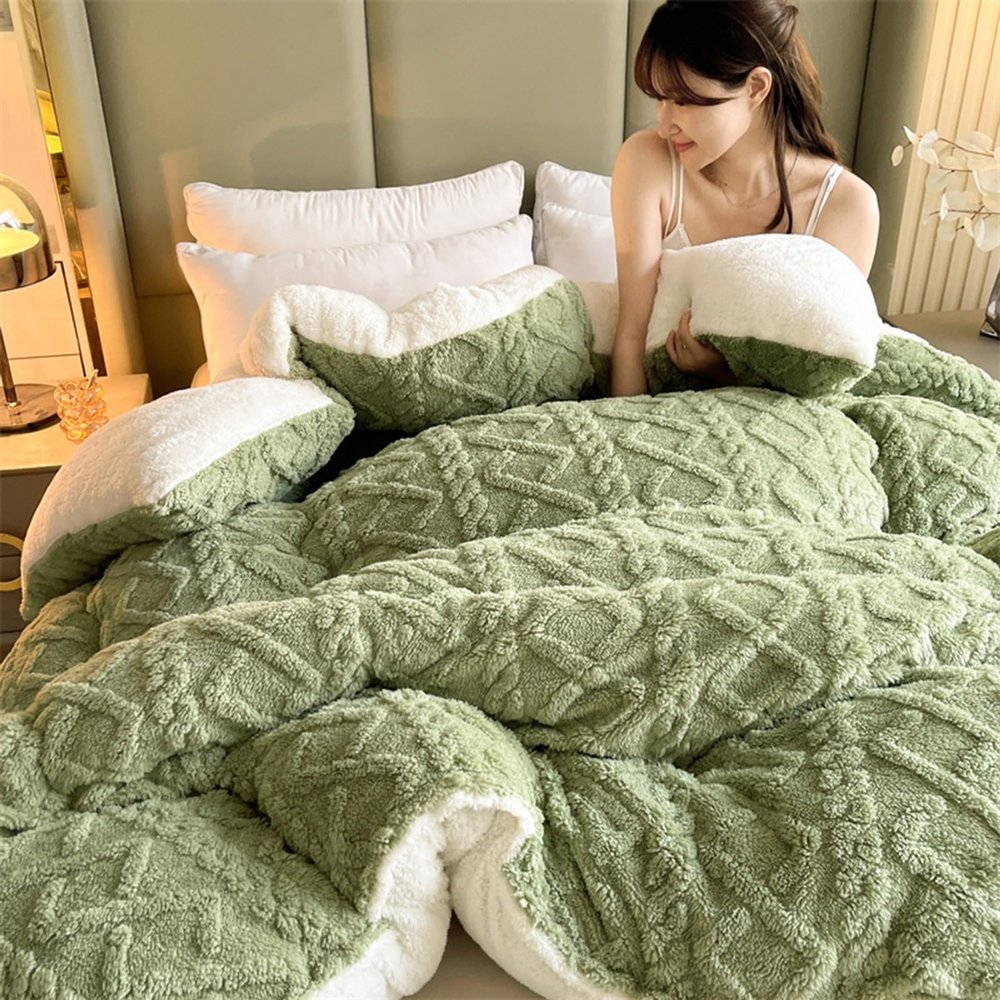 XHCTNN Super Warm Lamb Quilt Winter Blanket, Thickened Super Soft Insulation Hibiscus Winter Quilts - Double Sided Thicken Comforter Core(C,180 * 220cm/4.5kg)
