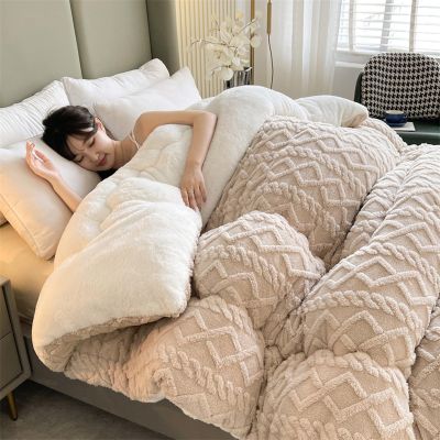 XHCTNN Super Warm Lamb Quilt Winter Blanket, Thickened Super Soft Insulation Hibiscus Winter Quilts - Double Sided Thicken Comforter Core(D,180 * 220cm/3.5kg)
