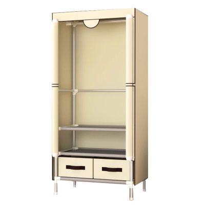 Amunpitic Portable Wardrobe Storage Closet, Closet Wardrobe Rack, Fabric Wardrobe with Hanging Rods for Bedroom, Easy to Assemble and Strong and Stable, for Hanging Clothes