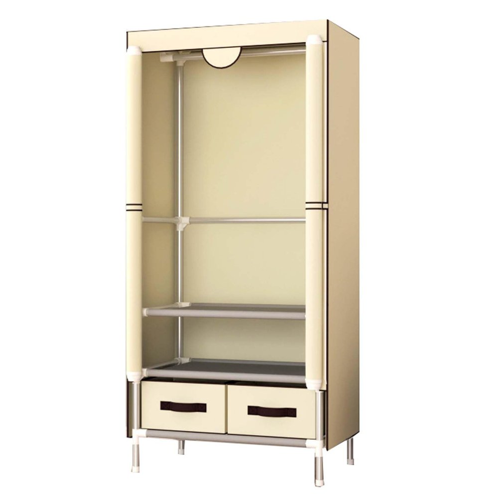 Amunpitic Portable Wardrobe Storage Closet, Closet Wardrobe Rack, Fabric Wardrobe with Hanging Rods for Bedroom, Easy to Assemble and Strong and Stable, for Hanging Clothes