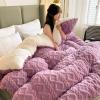 XHCTNN Super Warm Lamb Quilt Winter Blanket, Thickened Super Soft Insulation Hibiscus Winter Quilts - Double Sided Thicken Comforter Core(F,200 * 230cm/4kg) view 1