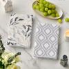 Artoid Mode Silver Floral Leaves Boho Kitchen Towels Dish Towels, 18x26 Inch Seasonal Decoration Hand Towels Set of 4 view 3