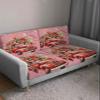 Christmas Truck Stretch Couch Sofa Cushion Covers,Sectional/Individual/L/T Shape Sofa Couch Slipcover Furniture Slip Cover Protector with Elastic Bottom,Farmhouse Flower Xmas Balls Pink S Size 2-PC view 3