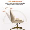 Armless Computer Chair Faux Leather Task Chairs with Lumbar Support,Ergonomic Office Desk Chair with Wheels Comfortable Executive Chairs,Lift Seat Reading Chair (Color : Beige/B) view 2