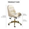 Armless Computer Chair Faux Leather Task Chairs with Lumbar Support,Ergonomic Office Desk Chair with Wheels Comfortable Executive Chairs,Lift Seat Reading Chair (Color : Beige/B) view 4