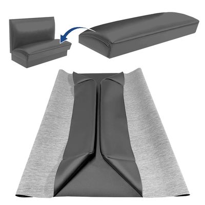 Bar Stool Covers 4 less Restaurant Booth Commercial Grade Vinyl Seat Bottom Custom Fit Replacement Cover - DIY Staple ON Installation with Color Choices (Dark Gray)