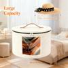Qivine Round Hat Storage Box, Foldable Travel Hat Boxes for Women Storage, Stackable Felt Hat Boxes with Dustproof Lid Space Saving for Round Brim, Cowboy, Panama & Tweed Hats view 2