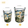 Round Laundry Basket with Handles Personalized Laundry Hamper for Bedroom Daisies Circular Laundry Lightweight Waterproof Storage Basket Dirty Clothes Hamper for Bathroom Dorm view 3