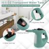 COSTWAY Handheld MultiPurpose Steam Cleaner with 17 Pieces, 350ml Large Capacity Steam Mop Continuous Fill water, Portable Chemical-Free Steamer for Home Use, Floors, Windows, 1400W, Green view 4