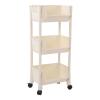 LAVEN Capacity Mobile Utility Cart, Compact Rolling Organizer, Movable Book Shelves with Lockable Wheels for Office, Bedroom, Kitchen, Room, Pantry (3 Tier Without Cover) view 1
