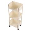 LAVEN Capacity Mobile Utility Cart, Compact Rolling Organizer, Movable Book Shelves with Lockable Wheels for Office, Bedroom, Kitchen, Room, Pantry (3 Tier Without Cover) view 2