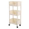 LAVEN Capacity Mobile Utility Cart, Compact Rolling Organizer, Movable Book Shelves with Lockable Wheels for Office, Bedroom, Kitchen, Room, Pantry (3 Tier Without Cover) view 3