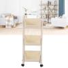 LAVEN Capacity Mobile Utility Cart, Compact Rolling Organizer, Movable Book Shelves with Lockable Wheels for Office, Bedroom, Kitchen, Room, Pantry (3 Tier Without Cover) view 4