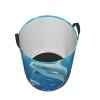 Round Laundry Basket with Handles Personalized Laundry Hamper for Bedroom Dolphin Circular Laundry Lightweight Waterproof Storage Basket Dirty Clothes Hamper for Bathroom Dorm view 2