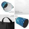 Round Laundry Basket with Handles Personalized Laundry Hamper for Bedroom Dolphin Circular Laundry Lightweight Waterproof Storage Basket Dirty Clothes Hamper for Bathroom Dorm view 4