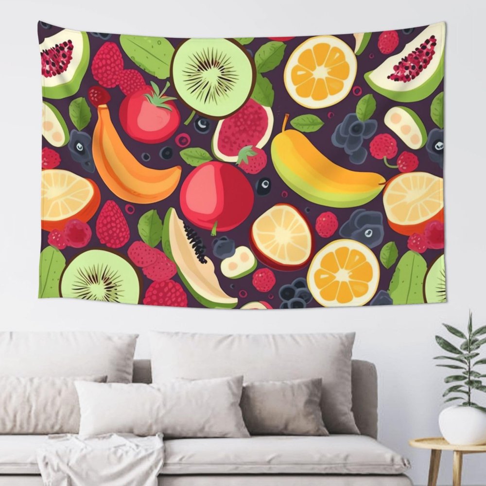 BTCOWZRV Fresh Fruit Pattern Print Tapestry Wall Hanging Lightweight Personalized Wall Blanket For Bedroom Living Room Dorm Party Wall Art Decor 60 X 40 Inches