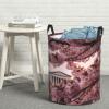 Round Laundry Basket with Handles Personalized Laundry Hamper for Bedroom Cherry Blossoms Circular Laundry Lightweight Waterproof Storage Basket Dirty Clothes Hamper for Bathroom Dorm view 1