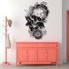 Sugar Skull Metal Wall Art, Skull Metal Wall Art Decor, Gothic Metal Wall Art, Skeleton Halloween Decor, Dia De Los Muertos Decorations, La Catrina Wall Art, Metal Wall Decor for Living Room, Bedroom (28"W x 41"H / 70 x 105 cm, black) view 1