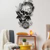 Sugar Skull Metal Wall Art, Skull Metal Wall Art Decor, Gothic Metal Wall Art, Skeleton Halloween Decor, Dia De Los Muertos Decorations, La Catrina Wall Art, Metal Wall Decor for Living Room, Bedroom (28"W x 41"H / 70 x 105 cm, black) view 2