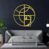 Golden Ratio Metal Wall Art, Fibonacci Spiral Metal Wall Art, Metal Wall Decor, Geometric Wall Art, Fibonacci Wall Art, Math Art, Living Room Decor, Home Decor, Housewarming Gift (Gold, 35"x35" | 90x90cm) view 1