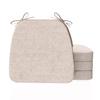 AAAAAcessories D-Shaped Chair Cushions, 2" Thick Dining Chair Pads with Ties and Removable, Machine-Washable Cover, 17" x 16", Set of 4, Oatmeal Beige view 1