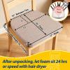 AAAAAcessories D-Shaped Chair Cushions, 2" Thick Dining Chair Pads with Ties and Removable, Machine-Washable Cover, 17" x 16", Set of 4, Oatmeal Beige view 2