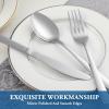 12 Piece Dessert Forks Set, Food-Grade Stainless Steel Silverware Forks, Salad Forks, Metal Forks for Home, Kitchen or Restaurant, Mirror Polished, Dishwasher Safe - 8 Inch view 4