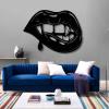 Woman Vampire Lip Wall Decor, Female Vampire Fangs with Blood Metal Wall Art, Lip-shaped Metal Wall Decor, Hallowen Wall Decor, Metal Wall Art, Halloween Gifts (Black, 24x16 inches / 60x40 cm) view 1