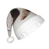 EVANEM Santa Hat Dog Printing Christmas Hat for Adults Light Up Xmas Hats Plush Santa Cap for New Year Party and Holiday Event view 2
