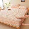 FCLDESHOP Easy Care,Thickened Quilted Deep Pocket Anti-Slip Bedding Sheets, Bedroom Hotel Homestay Solid Color Mattress Topper,Beige,180x200cm (3pcs) view 1