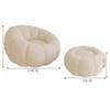 ESRADA Sofa Bean Bag Chair Tatami Sofa Bed with Footrest Chair Lazy Sofa Girl Lovely Bedroom Single Bay Window Small Sofa Chair Sofa Chair Floor Lounger Chair Beige view 2