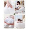 ESRADA Sofa Bean Bag Chair Tatami Sofa Bed with Footrest Chair Lazy Sofa Girl Lovely Bedroom Single Bay Window Small Sofa Chair Sofa Chair Floor Lounger Chair Beige view 4