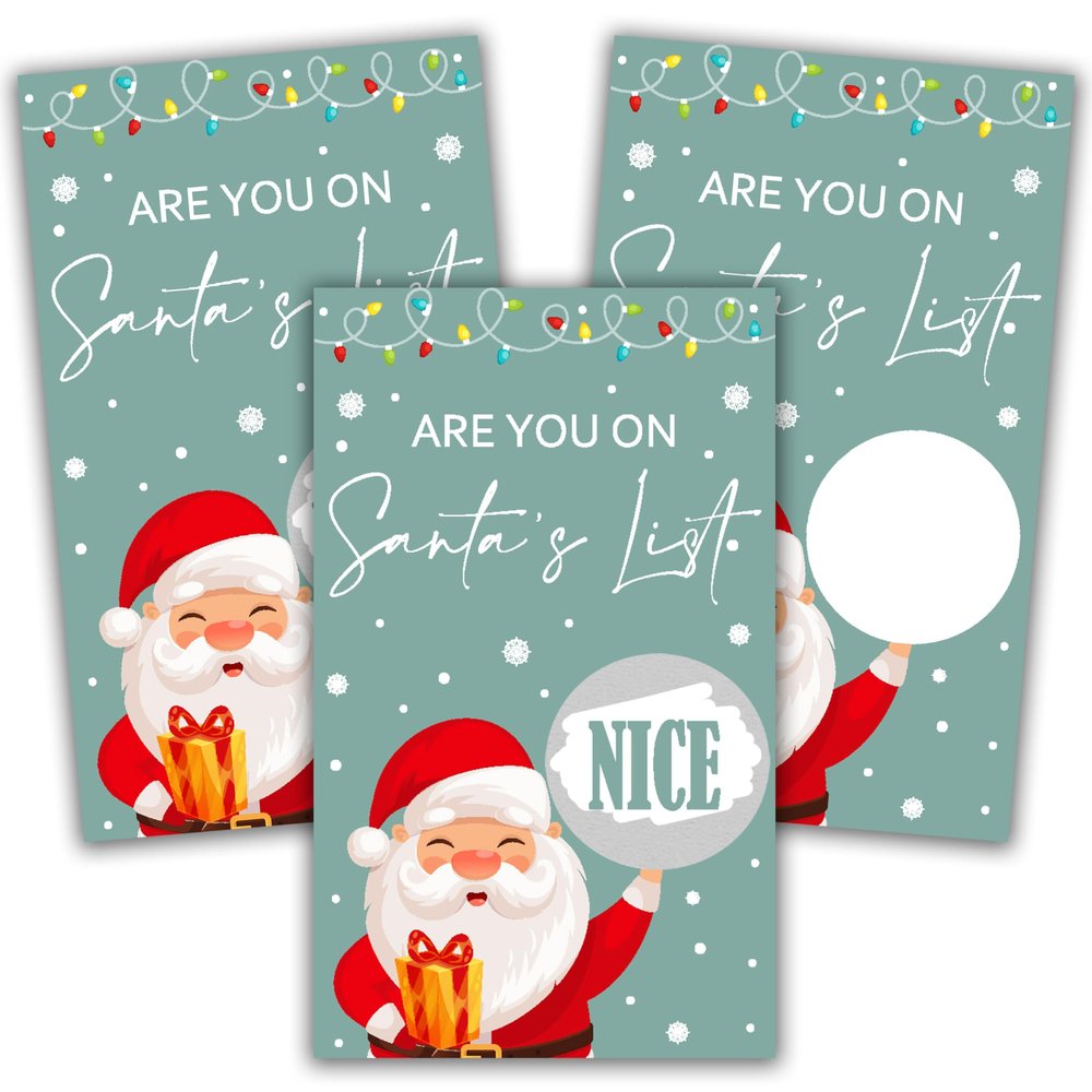 Christmas Scratch Off Cards - 40pcs Xmas Party Scratch Prize Cards - Santa Festive Raffle Tickets for Adults Families Events Business Groups Game Supplies - A03