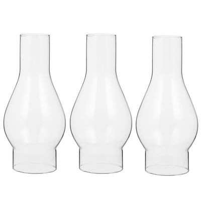 Kichvoe 3pcs Clear Oil Lamp Chimney Replacement Windproof Kerosene Lamp Accessory for Vintage Decor Enhances Ambiance Emergency Lighting
