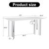 63inch Marble Dining Table for 6-8, Faux Marble Kitchen Table with 0.39" Tempered Glass Tabletop+Silver Stainless Steel Base, Modern Contemporary Rectangular Dining Room Table for Home Office view 2
