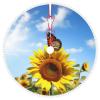 Summer Sunflower Butterfly Bule Sky Christmas Tree Skirt with Pom Pom Trim Xmas Tree Skirt for Holiday Party Soft Christmas Decorations Christmas Tree Mat Base Cover for New Yea Decoration view 1
