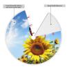 Summer Sunflower Butterfly Bule Sky Christmas Tree Skirt with Pom Pom Trim Xmas Tree Skirt for Holiday Party Soft Christmas Decorations Christmas Tree Mat Base Cover for New Yea Decoration view 2