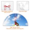 Summer Sunflower Butterfly Bule Sky Christmas Tree Skirt with Pom Pom Trim Xmas Tree Skirt for Holiday Party Soft Christmas Decorations Christmas Tree Mat Base Cover for New Yea Decoration view 4