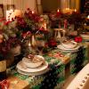 Christmas Black Table Runner-Cotton Linen- 72 Inch Holiday Dresser Scarves, Xmas Tree Geometric Green Gold Tablerunner for Kitchen Coffee/Dining Bedroom Home Living Room Dinner Scarf Dcor 16x72 view 2