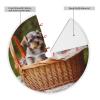 Two Dogs in a Basket Christmas Tree Skirt with Pom Pom Trim Xmas Tree Skirt for Holiday Party Soft Christmas Decorations Christmas Tree Mat Base Cover for New Yea Decoration view 2