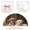 Two Dogs in a Basket Christmas Tree Skirt with Pom Pom Trim Xmas Tree Skirt for Holiday Party Soft Christmas Decorations Christmas Tree Mat Base Cover for New Yea Decoration view 4