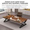 SUBVERS Modern Simple Natural Solid Wood Thick Computer Table Study Writing Desk Metal Frame Space Saving Executive Desk Workstation for Home Office(160x70x75cm(62x27x29in), Brown), 1711396 view 4