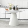 WILLIAMSPACE 46.5" Round Wood Dining Table for 4 to 6, Modern Kitchen Table with Wooden Pedestal Base, Mid Century Circular Tabletop for Leisure Coffee Table Furniture, 46.5"x30.25" (White) view 1