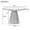 WILLIAMSPACE 46.5" Round Wood Dining Table for 4 to 6, Modern Kitchen Table with Wooden Pedestal Base, Mid Century Circular Tabletop for Leisure Coffee Table Furniture, 46.5"x30.25" (White) view 2