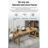 SUBVERS Simple Solid Wood Dining Table Rectangle Writing Desk Desk Desktop Computer Desk with 4 Legs Pedestal Study Desk for Dining Room Kitchen(120x50x75cm(47x19x29in), Coffee) view 2