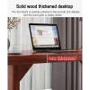 SUBVERS Simple Solid Wood Dining Table Rectangle Writing Desk Desk Desktop Computer Desk with 4 Legs Pedestal Study Desk for Dining Room Kitchen(120x50x75cm(47x19x29in), Coffee) view 3